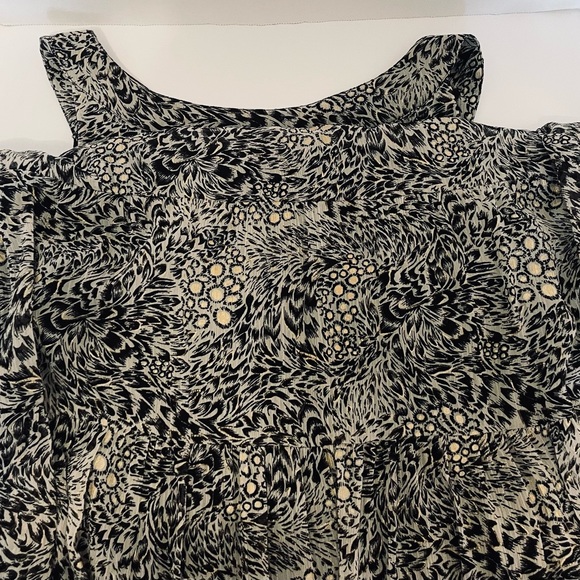 Soft Surroundings Womens Maxi Dress Animal Print Black Lined Tiered Size Large - Picture 14 of 15